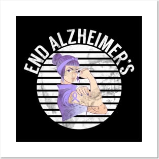 End Alzheimer's Awareness Month Day Dementia Strong Woman Posters and Art